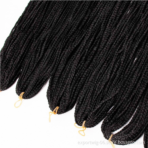 Synthetic Zizi Crochet Braids Hair 28 Strands Pure Black Pink Purple Box Braids Pink Hair Extension High Temperature